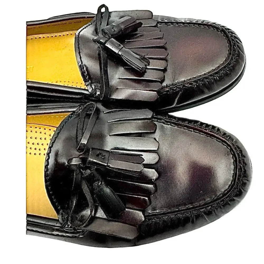 COLE HAAN Men’s Classic Burgundy Leather Tassel Loafers Size 11 D – Pre-Owned
